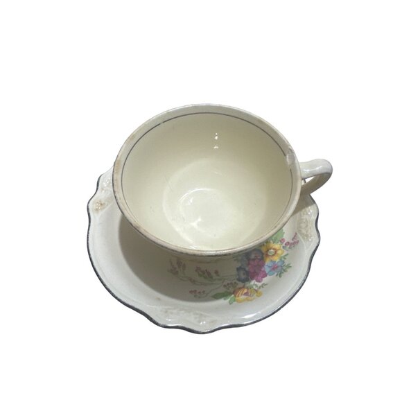 Vintage Homer Laughlin Virginia Rose Cup and Saucer Set - AS IS Crafters Lot - Picture 1 of 6